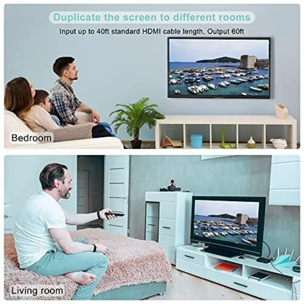 ZI YOUREN HDMI Splitter with HD HDMI Cable, 1 in 2 Out 4K HDMI Splitter for Full